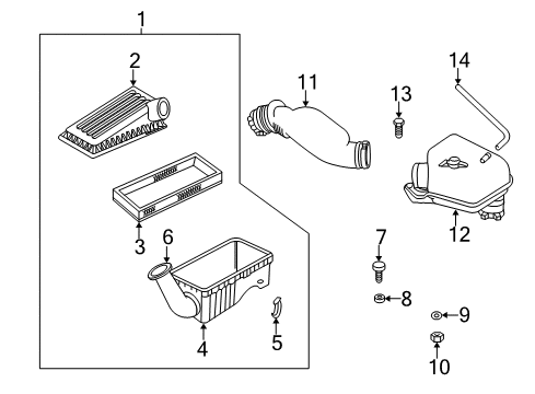 2000 Jeep Wrangler Filters Engine Air Intake Hose Front Diagram for 53030610