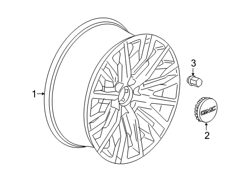 2020 GMC Sierra 1500 Wheels Wheel, Alloy Diagram for 84437265
