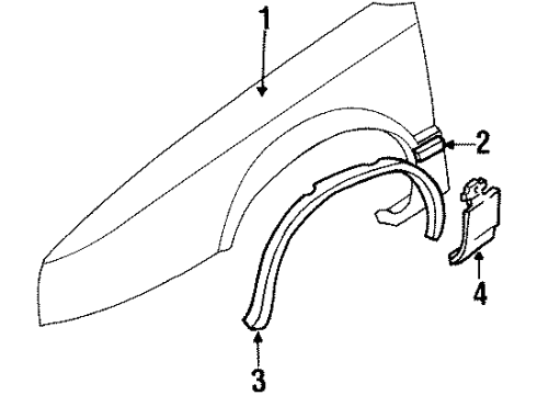 1989 Buick Riviera Fender & Components, Exterior Trim Side Molding Diagram for 20685831