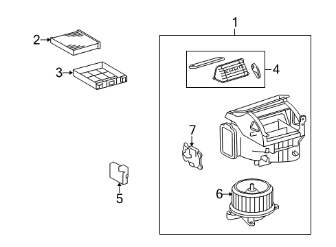 2014 Lexus IS350 Blower Motor & Fan Cabin Air Filter Diagram for 87139-30100