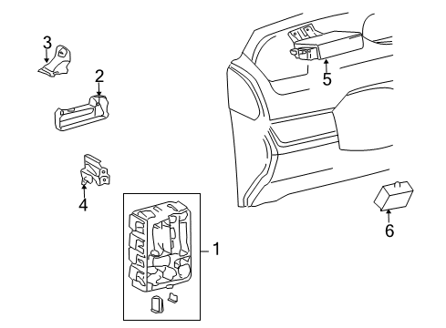 2012 Scion xB Electrical Components Junction Block Upper Bracket Diagram for 82673-12180