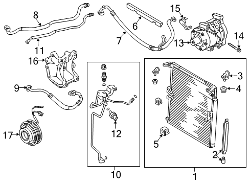 2010 Toyota 4Runner Air Conditioner AC Line Diagram for 88710-35750