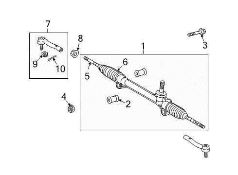 2014 Toyota Venza Steering Column & Wheel, Steering Gear & Linkage Outer Tie Rod Diagram for 45470-09020