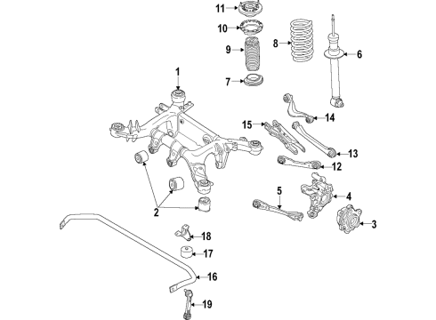 2019 BMW M850i xDrive Rear Suspension, Lower Control Arm, Upper Control Arm, Ride Control, Stabilizer Bar, Suspension Components SPRING STRUT REAR LEFT VDC Diagram for 37106878103