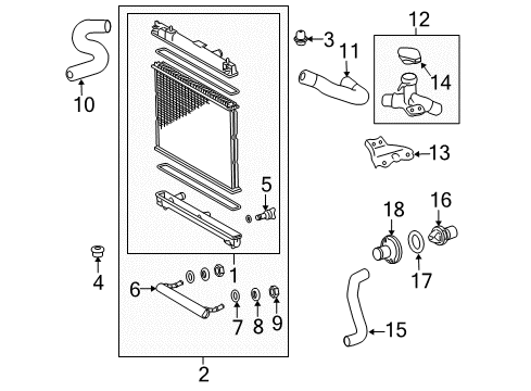 2008 Toyota Yaris Radiator & Components Inner Hose Diagram for 16571-21120