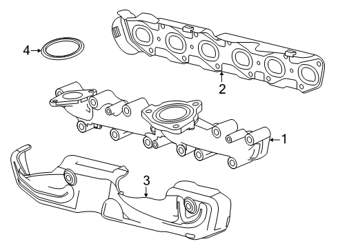 2020 Chevrolet Silverado 1500 Exhaust Manifold Exhaust Manifold Diagram for 55513001