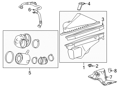 2018 Cadillac ATS Filters Air Cleaner Assembly Diagram for 23393239