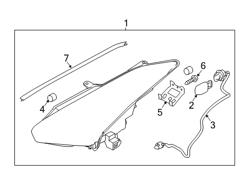 2021 Nissan GT-R Headlamp Components Headlamp Assembly-Driver Side Diagram for 26060-6AV2A