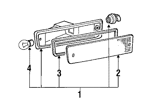 1989 Mitsubishi Mirage Backup Lamps Lamp Kit Backup RH Ba Diagram for MB597710