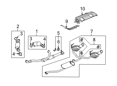 2008 Buick Enclave Exhaust Components MUFFLER ASM-EXH (W/ EXH PIPE) Diagram for 84590714