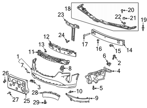 2022 Cadillac CT4 Bumper & Components - Front Tow Eye Cap Diagram for 84637850