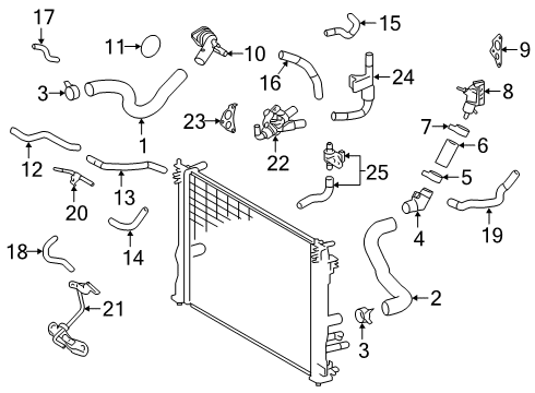 2022 Lexus ES250 Hoses & Lines By-Pass Pipe Diagram for 16207-25010