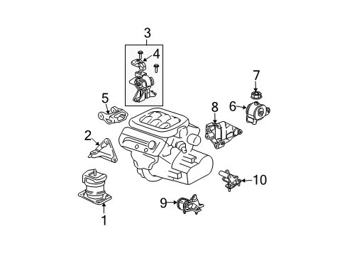 2006 Acura MDX Engine & Trans Mounting Weight, Engine Side Diagram for 50405-S3V-A91