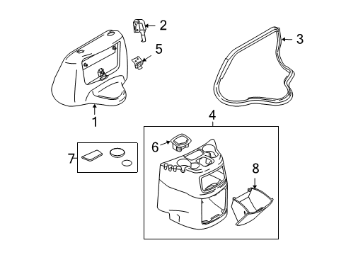 2010 Ford E-350 Super Duty Engine Cover & Components Compartment Door Diagram for 3C2Z-1606024-AAA