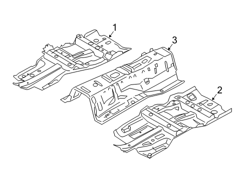 2016 Infiniti QX50 Pillars, Rocker & Floor - Floor & Rails Floor-Front, Center Diagram for G4310-5UBMA