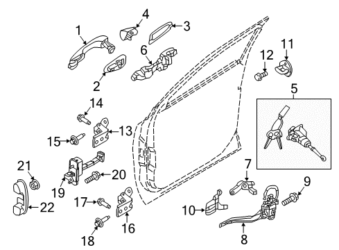 2017 Kia Sorento Front Door Front Door Latch Assembly, Right Diagram for 81320C5010