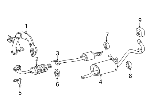 2000 Toyota Tundra Exhaust Components Bracket, Exhaust Pipe Support Diagram for 17571-07050