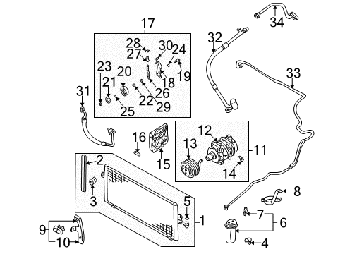 2000 Nissan Maxima Belts & Pulleys Compressor Cool Diagram for 92600-2Y01C