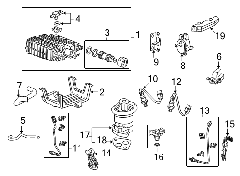 2012 Honda Accord Emission Components Valve, Purge Control Solenoid Diagram for 36162-RAA-A01