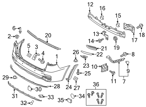 2018 Kia Sorento Rear Bumper Nut-Spring Diagram for 1334106887B