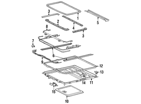 1993 Lexus LS400 Sunroof Gear Sub-Assy, Sliding Roof Drive Diagram for 63260-50020