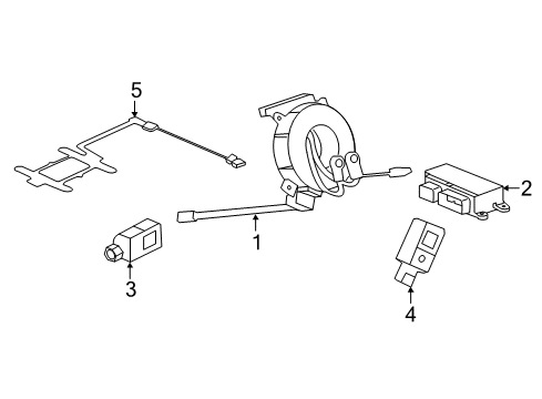 2016 Buick Cascada Air Bag Components Clock Spring Diagram for 23320308