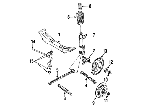 1994 Mercury Capri Rear Brakes Lateral Link Diagram for E7GZ5500B