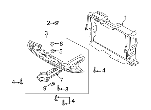 2020 Kia Telluride Splash Shields Pad U Diagram for 29135S9000