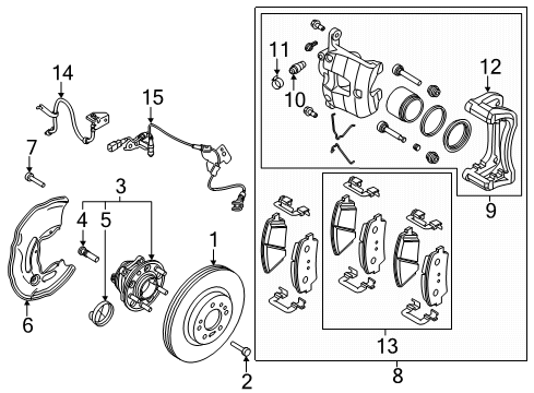 2019 Kia Stinger Front Brakes Boot-Piston Diagram for 58114J5500