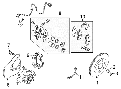 2004 Infiniti QX56 Front Brakes Plate-BAFFLE Diagram for 41150-7S000