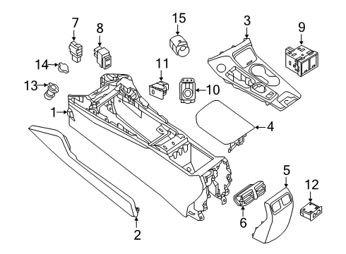 2019 Nissan Maxima Center Console Finisher-Console Box Diagram for 96930-9DJ0B