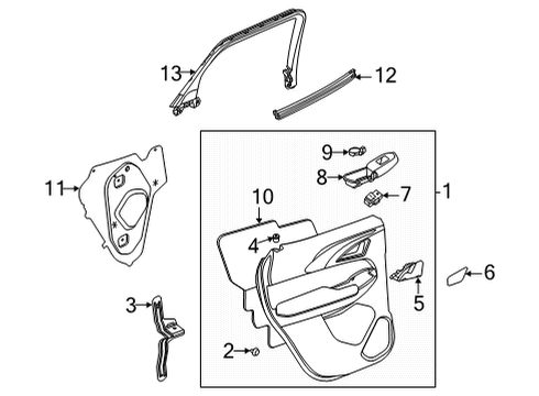 2021 Chevrolet Trailblazer Interior Trim - Rear Door Water Deflector Diagram for 42735135