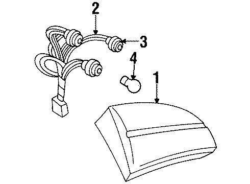 1994 Pontiac Bonneville Backup Lamps Lamp Asm-Back Up & Tail Diagram for 5977646