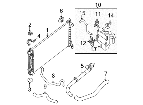 2009 Nissan Altima Radiator & Components Hose-Lower Diagram for 21503-9HA0A