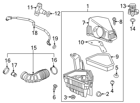 2012 Cadillac CTS Air Intake PCV Tube Diagram for 12620142