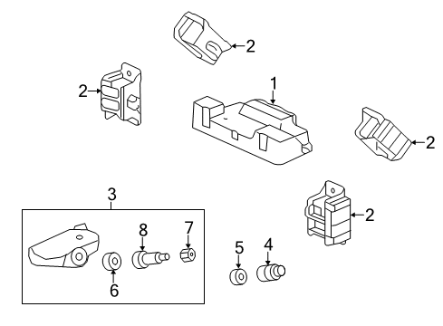 2009 Acura RL Tire Pressure Monitoring Receiver Unit, TPMS Diagram for 39350-SJA-A03