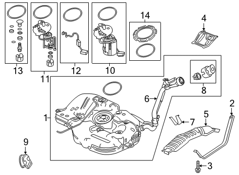 2019 Honda Civic Fuel Injection Injector Set, Fuel Diagram for 16010-5BF-305