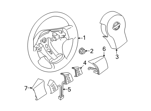 2021 Nissan Frontier Steering Column & Wheel, Steering Gear & Linkage Switch Assembly - Steering Diagram for 25550-9CF0A