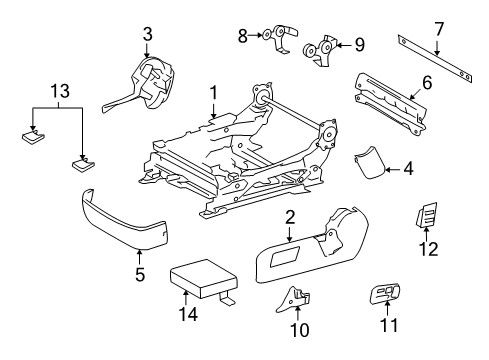 2008 Lexus LS600h Power Seats Switch, Front Power Seat, LH Diagram for 84070-50070-A0