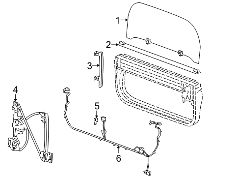 2005 GMC Envoy XUV Convertible Top Window Regulator Diagram for 15112482