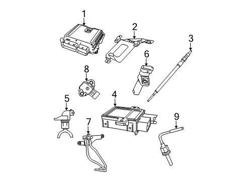 2009 Jeep Grand Cherokee Ignition System Module-Glow Plug Diagram for 68013182AE