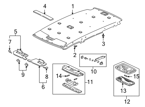 2000 Honda CR-V Interior Trim - Roof Light Assembly, Interior (Clear Gray) (Daiichi) Diagram for 34250-SM4-961ZJ