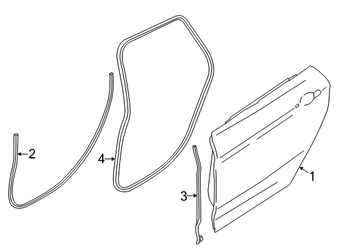 2016 BMW 335i GT xDrive Rear Door Joint Seal, B-Pillar, Left Diagram for 51337332883