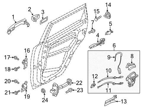 2019 Kia Soul Rear Door Rear Door Latch Assembly, Left Diagram for 81410B2000