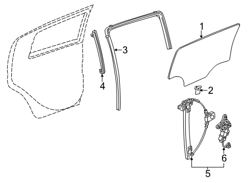 2014 Chevrolet Spark Rear Door Run Weatherstrip Diagram for 42348903