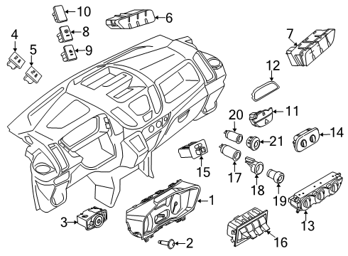 2020 Ford Transit-250 Cluster & Switches Cluster Screw Diagram for -W716580-S450B