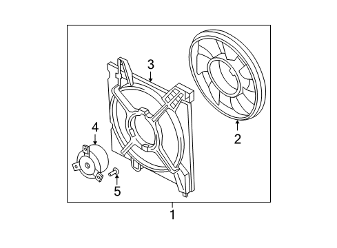 2007 Hyundai Tiburon Cooling System, Radiator, Water Pump, Cooling Fan Blower Assembly Diagram for 25380-2C000