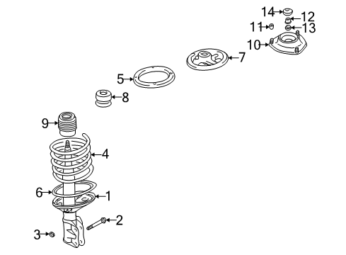 2004 Dodge Stratus Struts & Components - Front Front Coil Spring Diagram for MR455126
