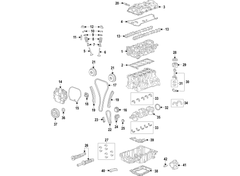 2021 Cadillac CT5 Engine Parts, Mounts, Cylinder Head & Valves, Camshaft & Timing, Variable Valve Timing, Oil Cooler, Oil Pan, Oil Pump, Balance Shafts, Crankshaft & Bearings, Pistons, Rings & Bearings Exhaust Valve Diagram for 55486585