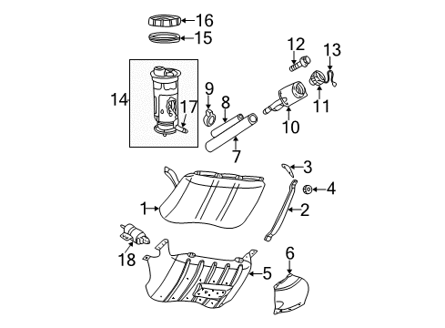 1999 Jeep Grand Cherokee Senders Fuel Tank Diagram for 52100074AB